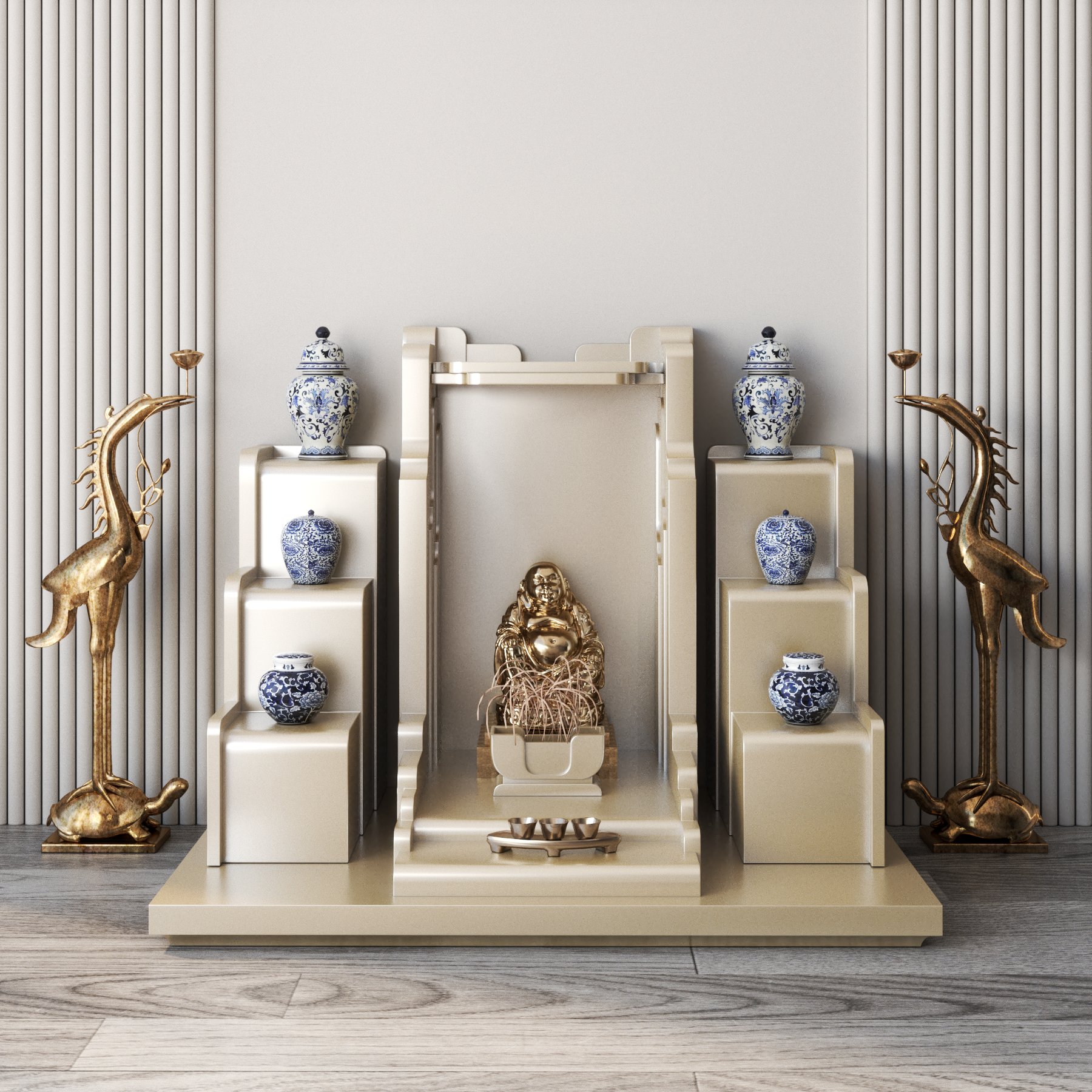 THAN TAI 3a bàn thờ thần tài tam cấp Nghinh Sơn