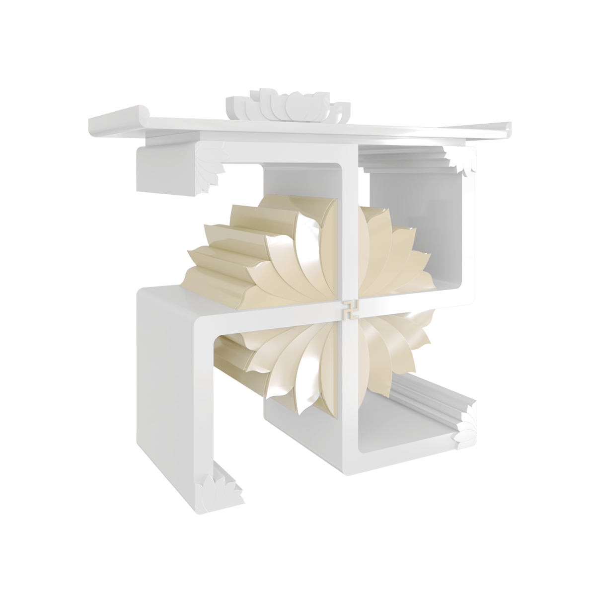 bàn thờ gia tiên vạn liên bạch kim góc nghiêng