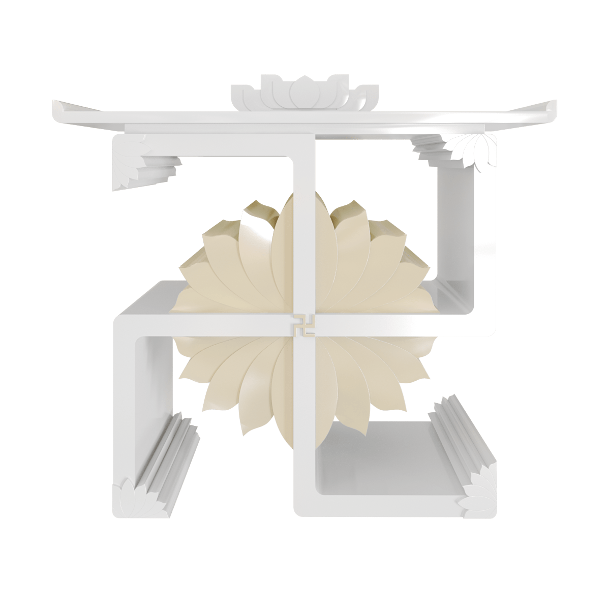 bàn thờ gia tiên vạn liên bạch kim góc chính diện