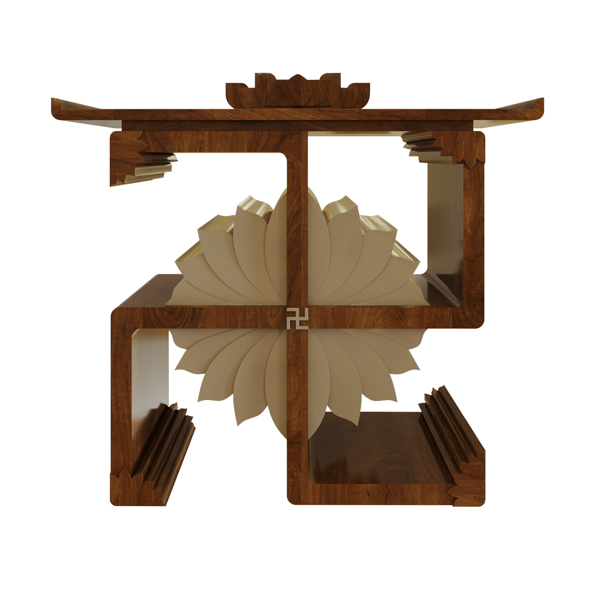 bàn thờ gia tiên vạn liên nâu bách góc chính diện