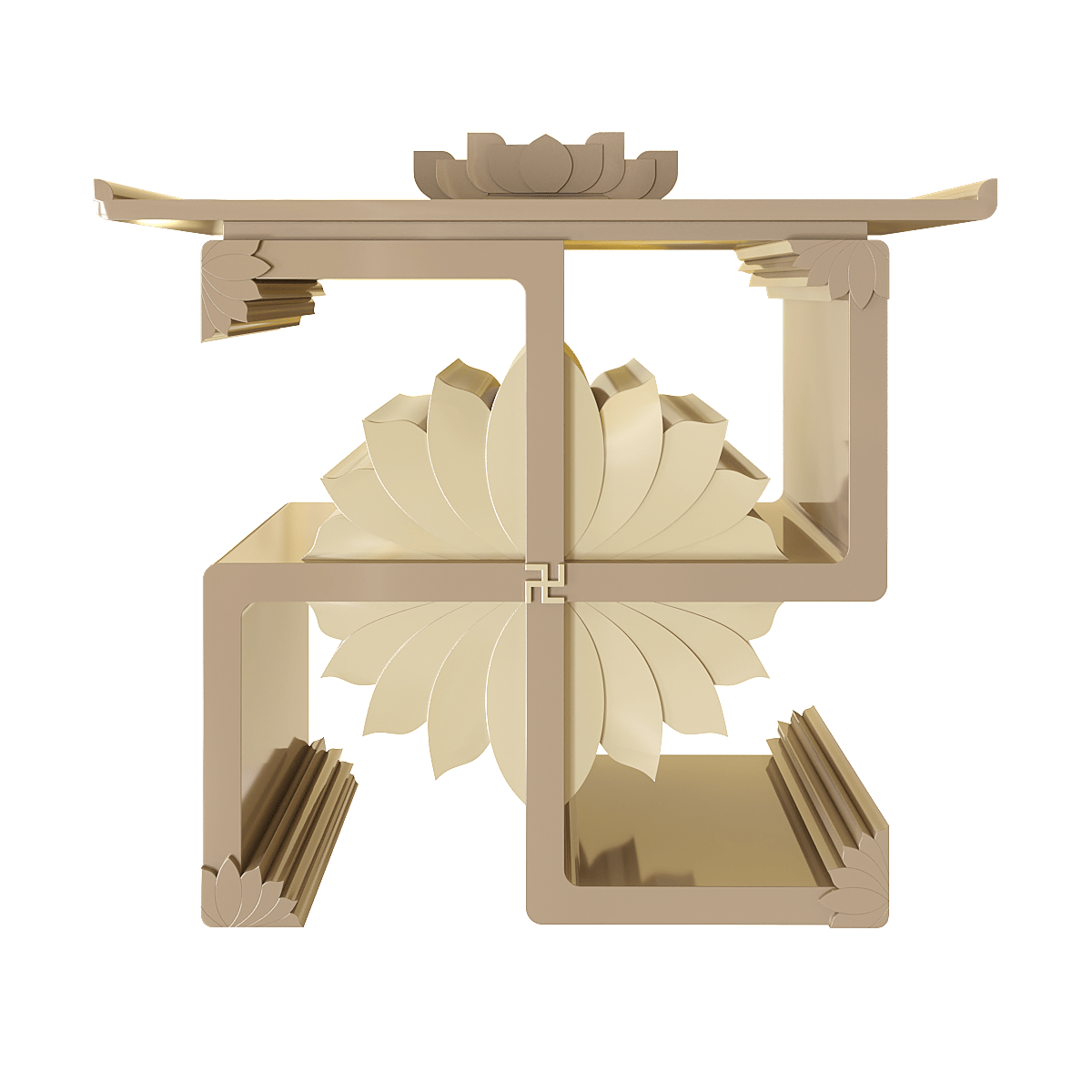 bàn thờ gia tiên vạn nâu kim tuyết góc chính diện