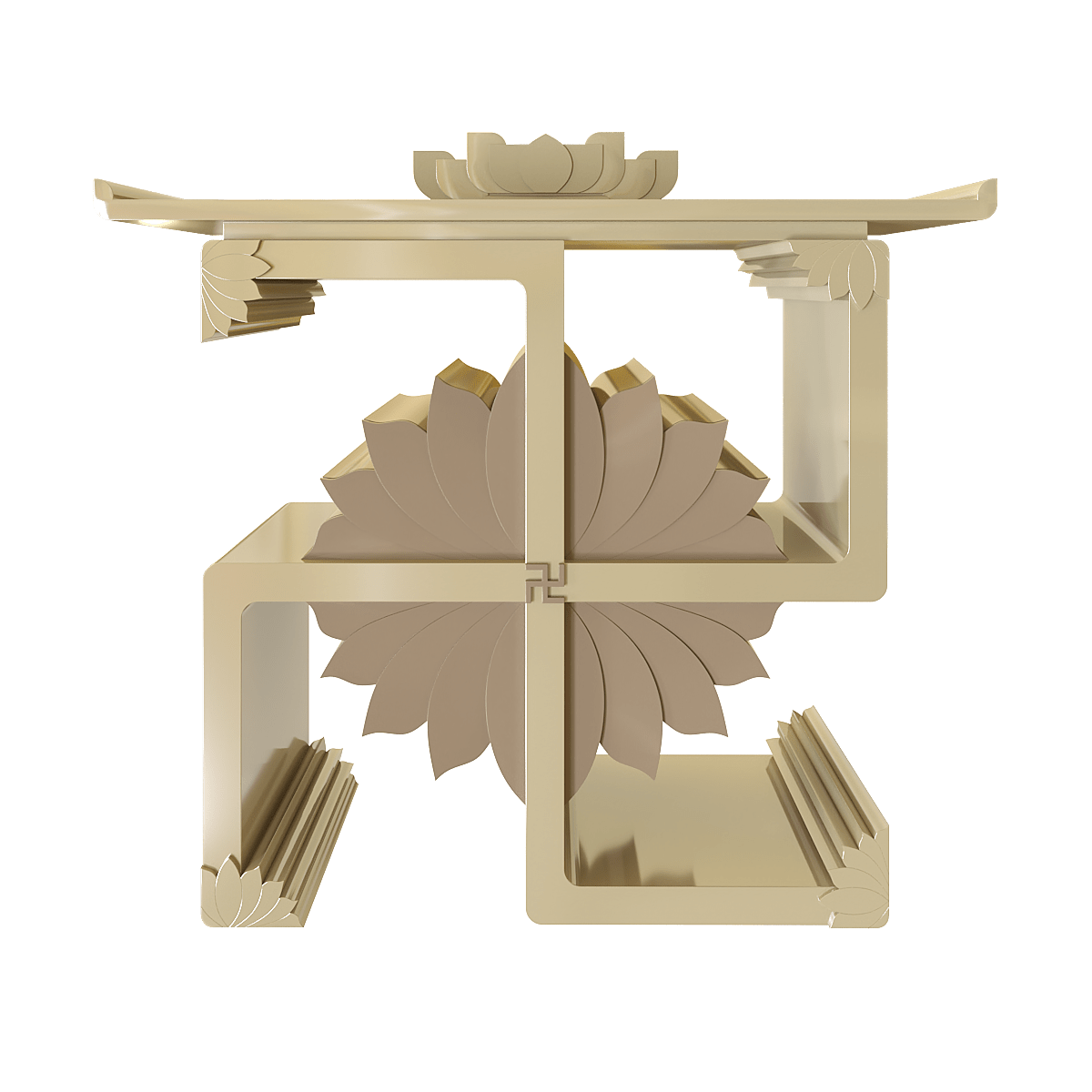 bàn thờ gia tiên vạn liên vàng kim góc chính diện