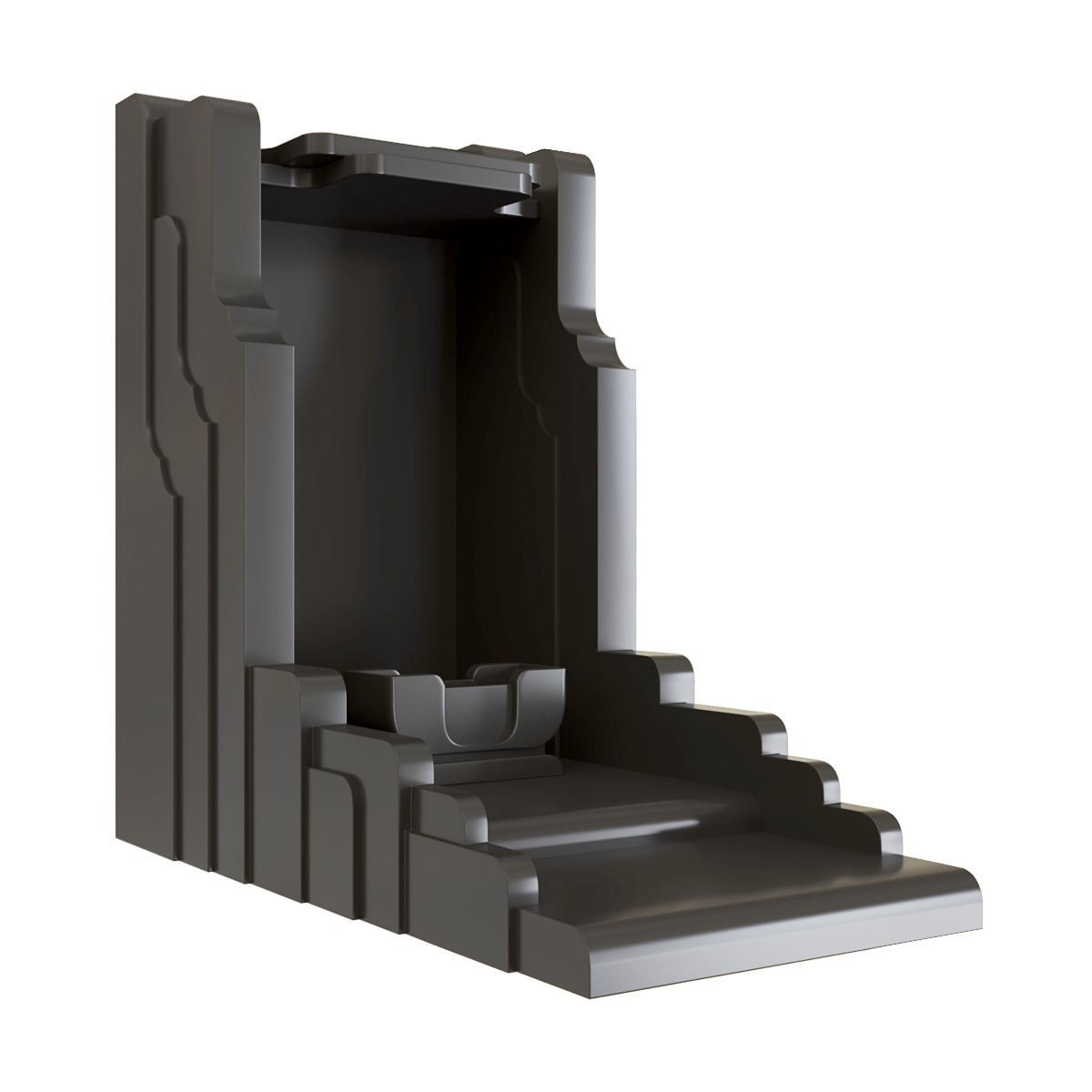 bàn thờ thần tài nghinh sơn đen huyền góc nghiêng