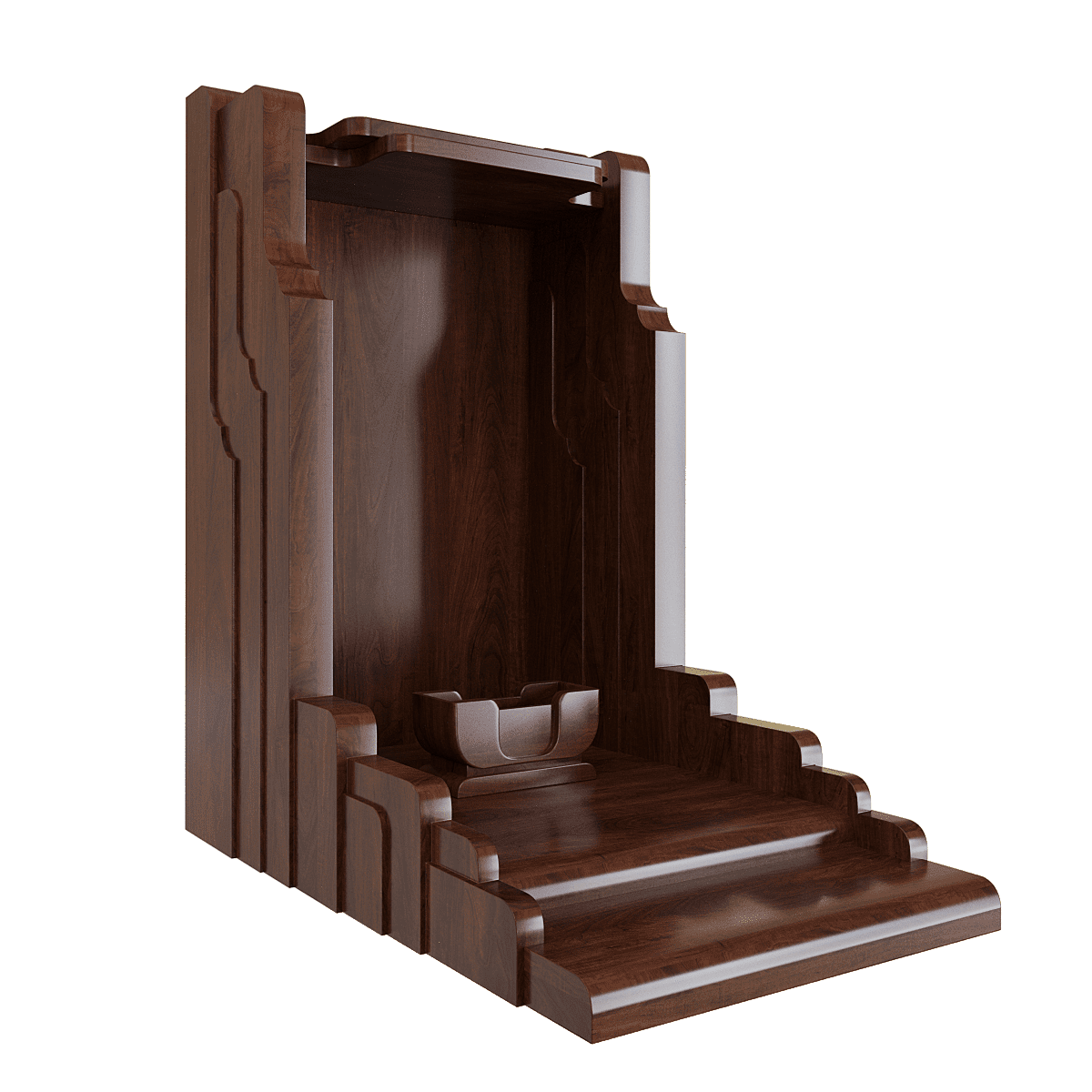 Bàn thờ thần tài Nghinh Sơn màu nâu vang