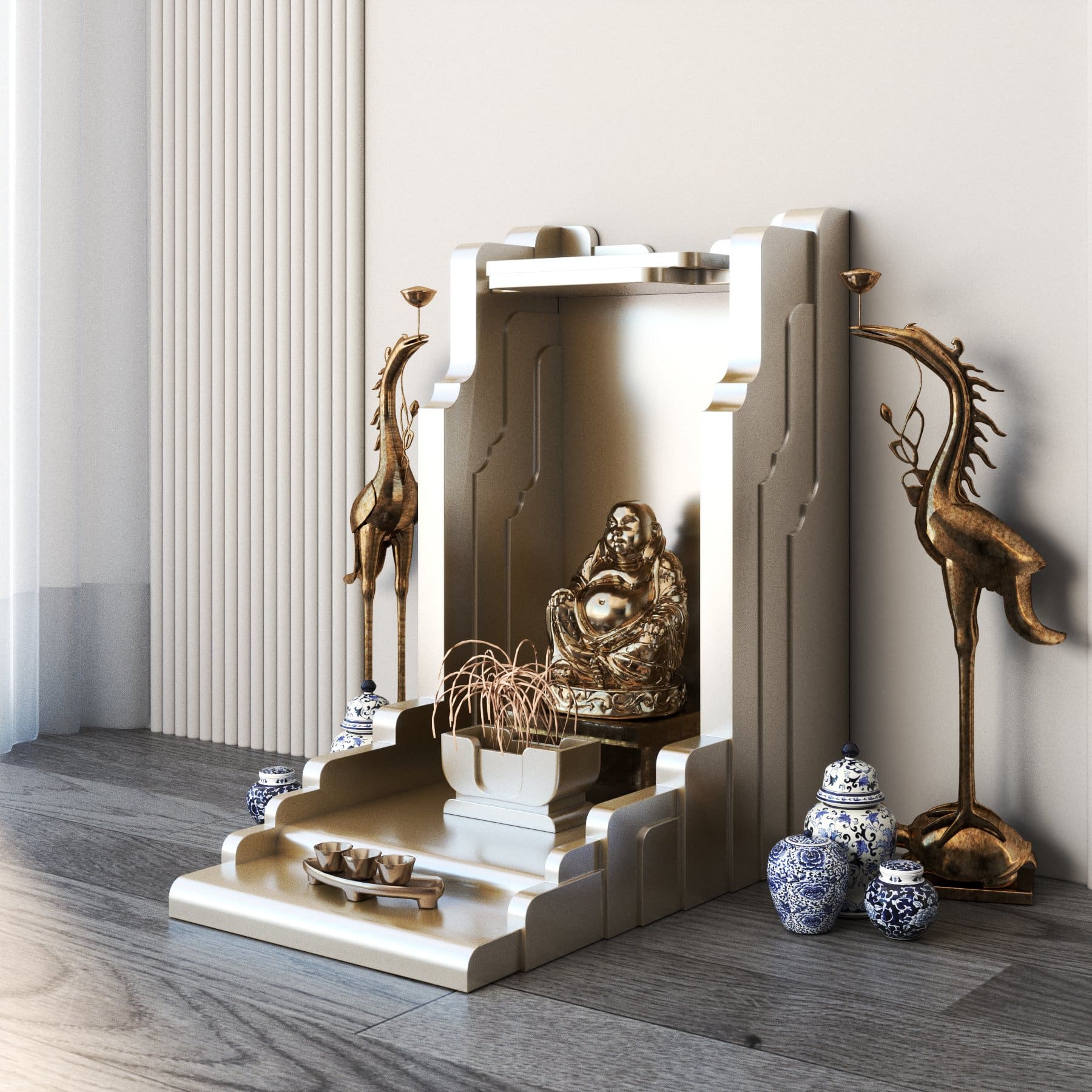 bàn thờ thần tài đẹp hiện đại