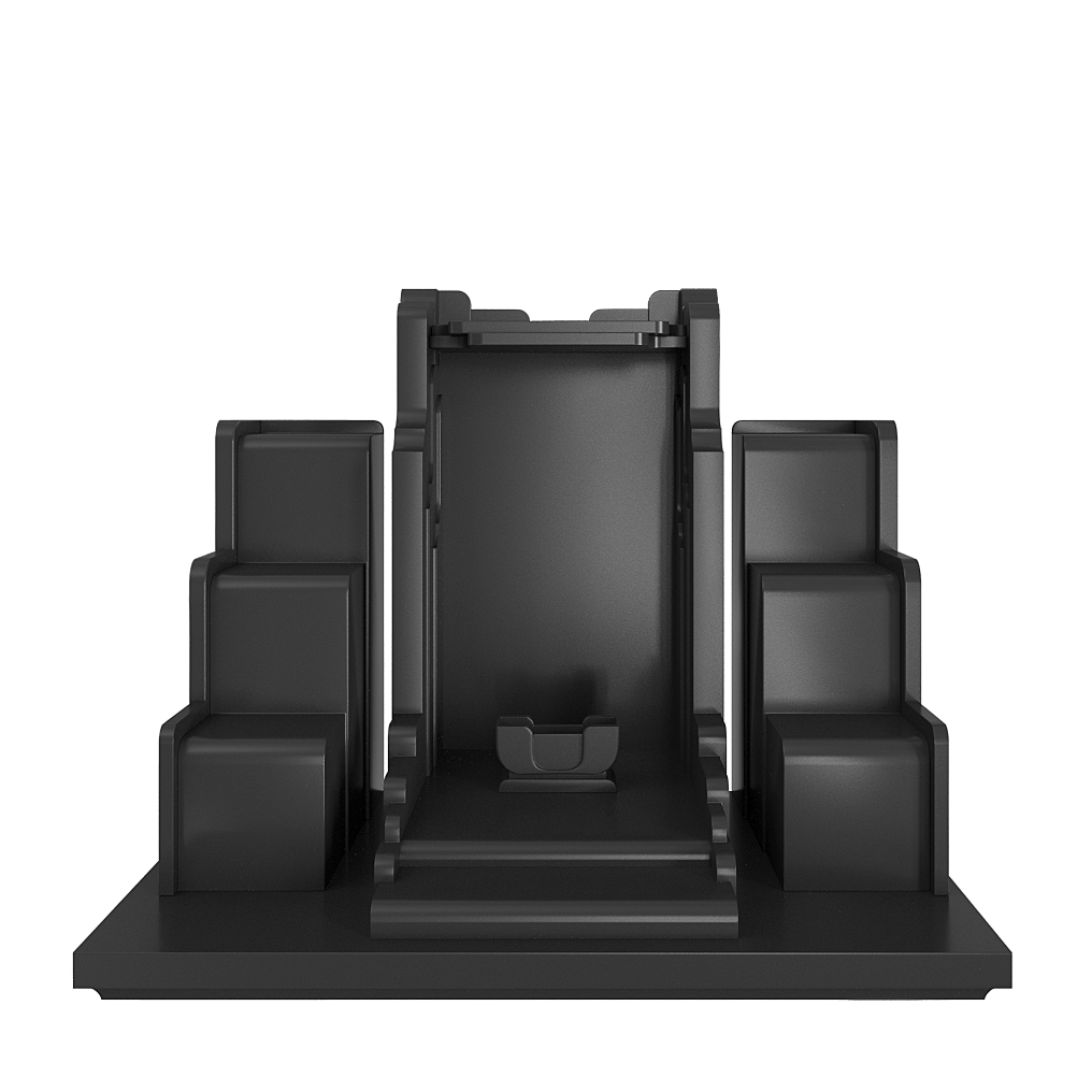 Bàn thờ thần tài tam cấp Nghinh Sơn đen huyền - góc chính diện