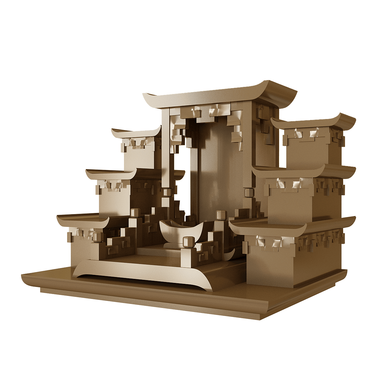 ban-tho-than-tai-tam-cap-thien-an-nau-kim-02 bàn thờ thần tài tam cấp thiên an nâu kim góc nghiêng