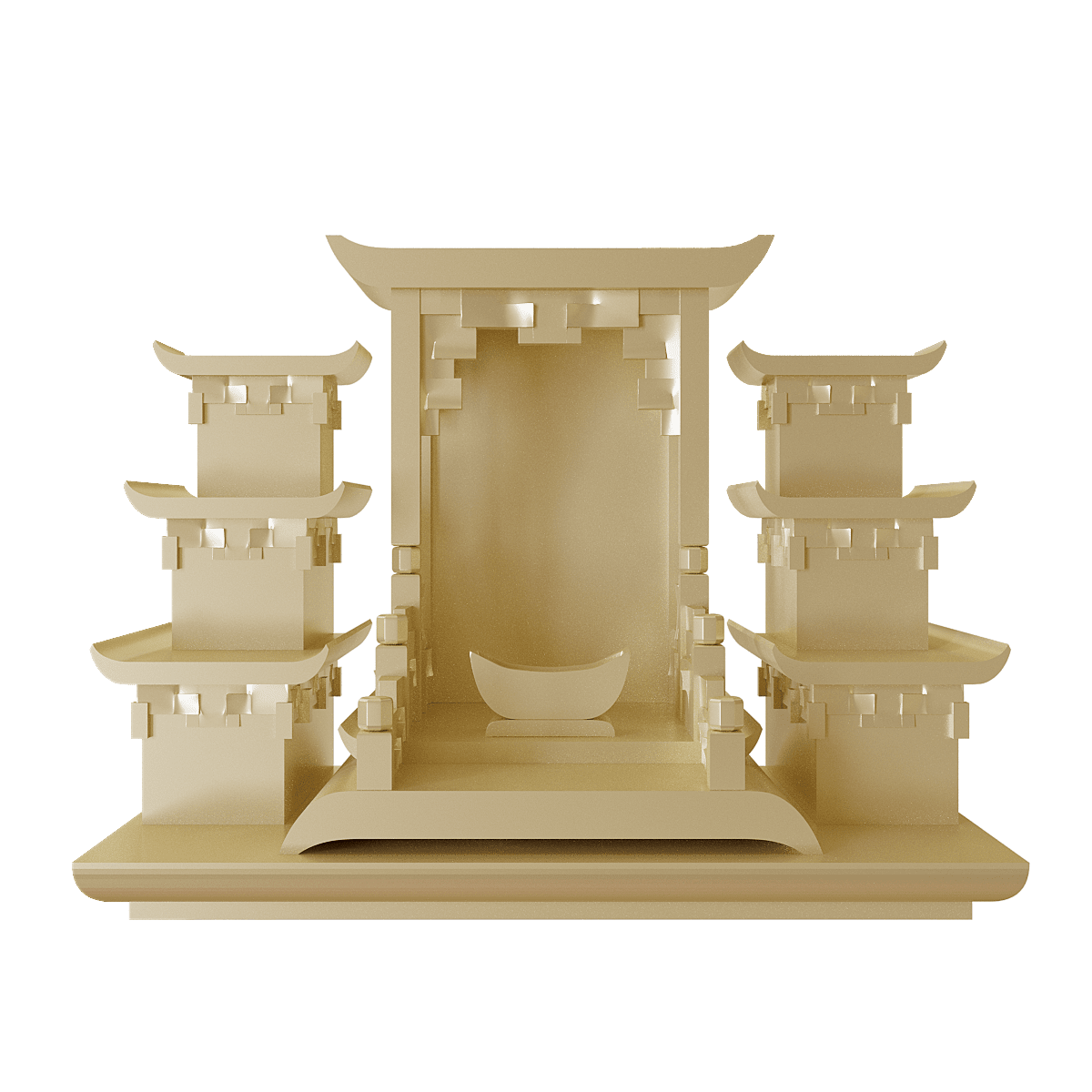 ban-tho-than-tai-tam-cap-thien-an-vang-kim-01 bàn thờ thần tài tam cấp thiên an vàng kim góc chính diện