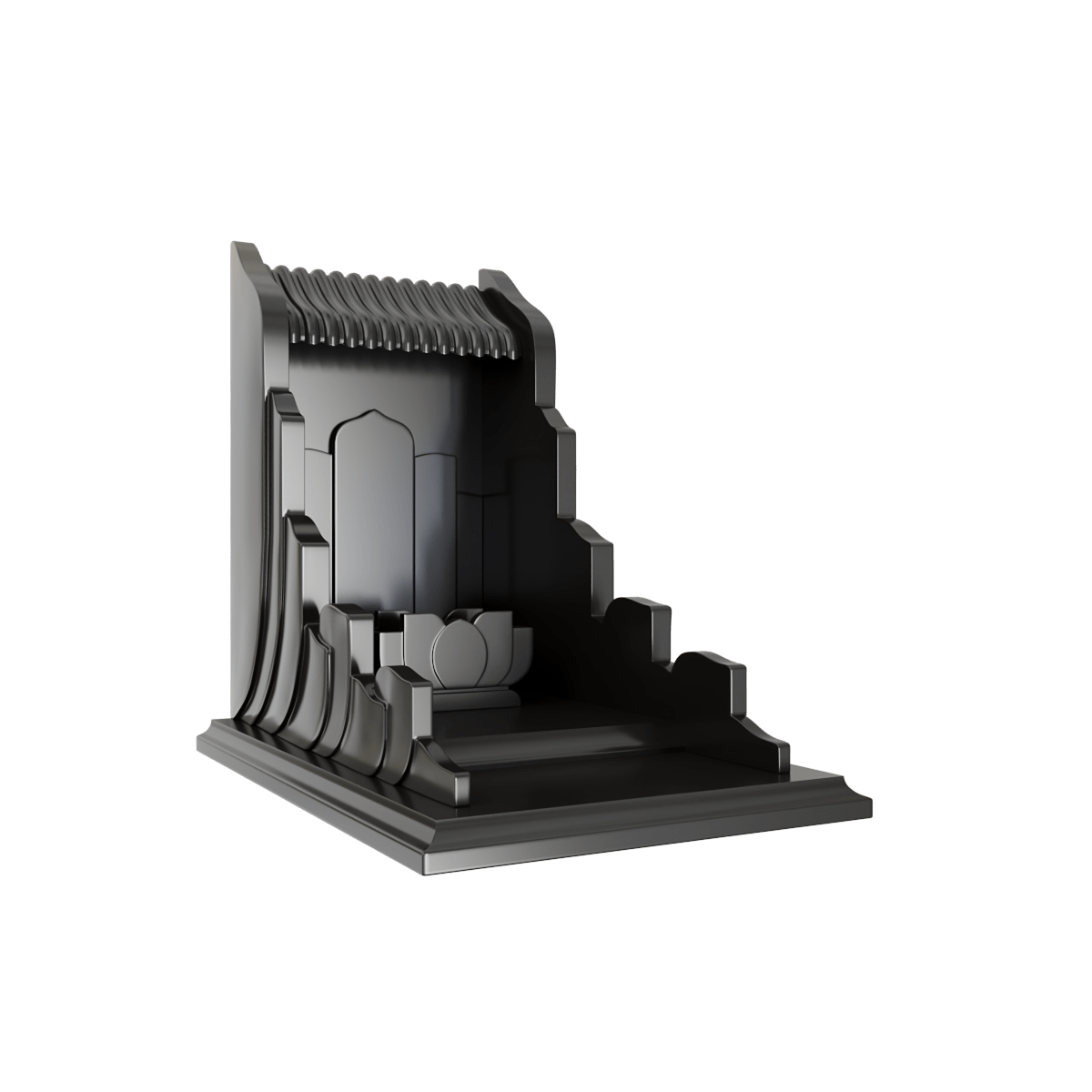 Bàn thờ thần tài vạn liên vạn liên đen huyền góc nghiêng