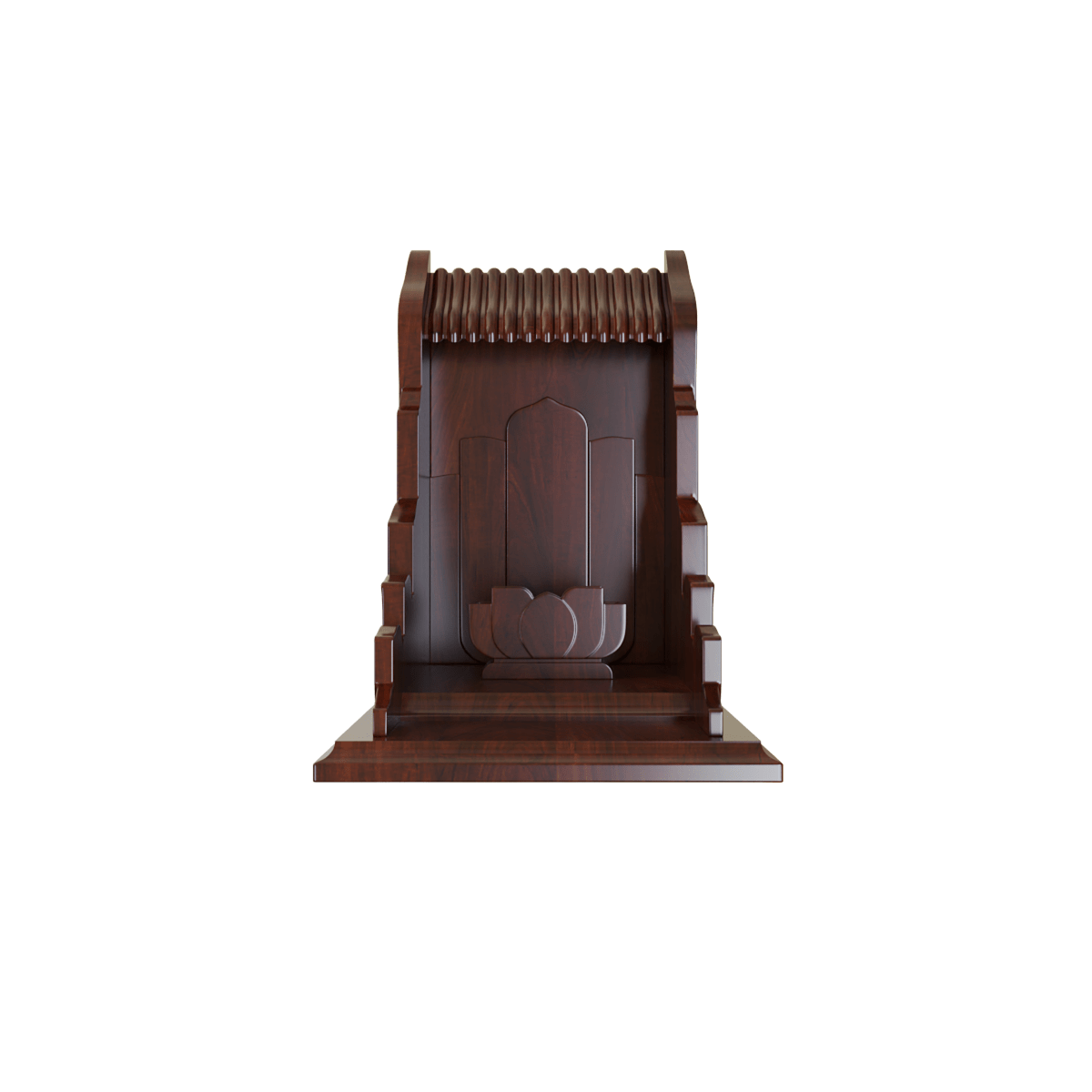 Bàn thờ thần tài vạn liên vạn liên nâu vang góc chính diện