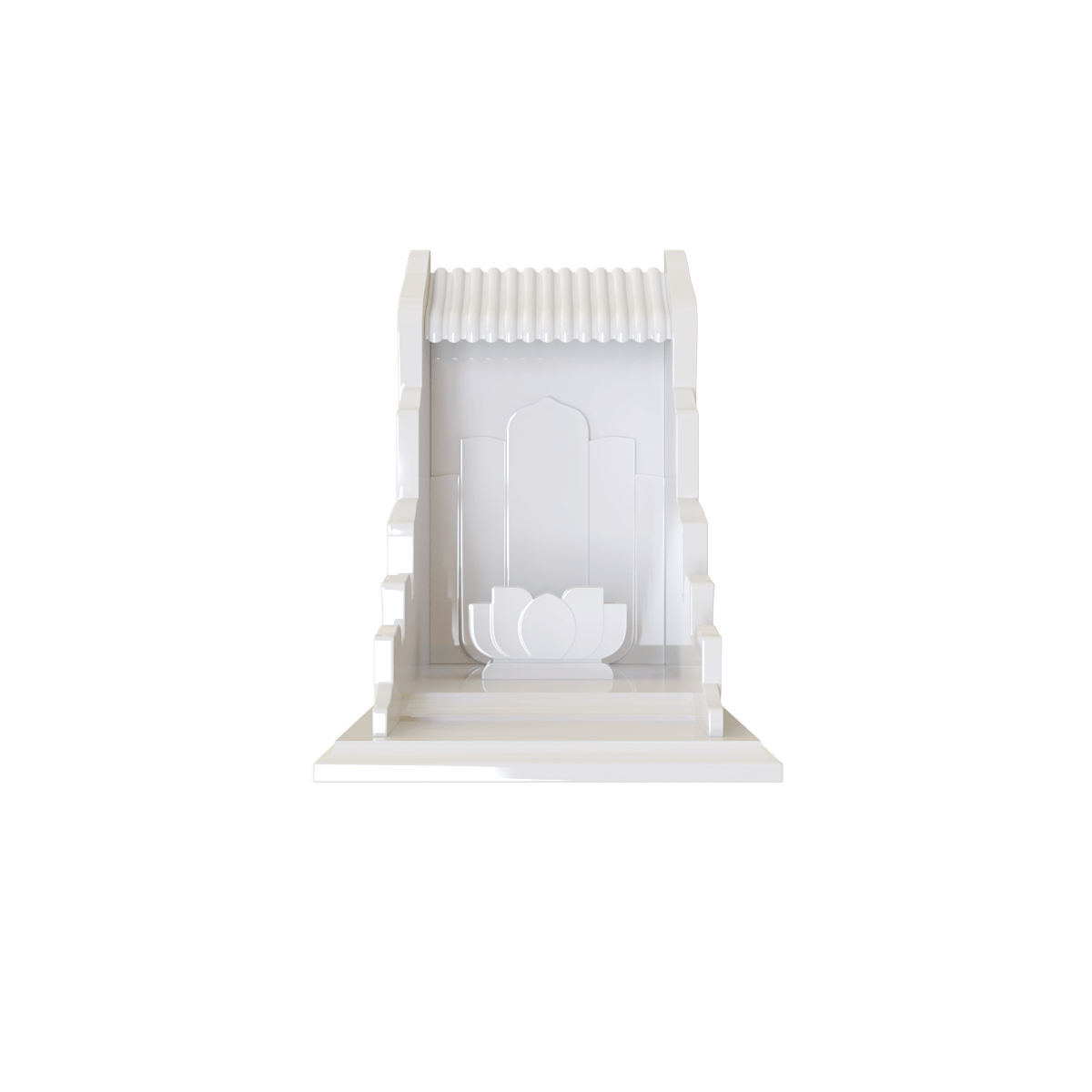 Bàn thờ thần tài vạn liên vạn liên trắng sứ góc chính diện