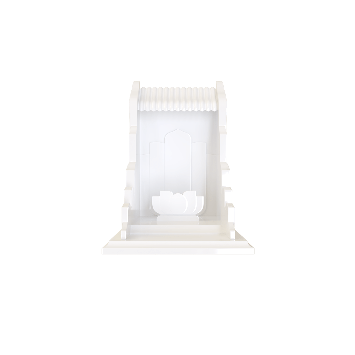 Bàn thờ thần tài vạn liên vạn liên trắng tuyết góc chính diện