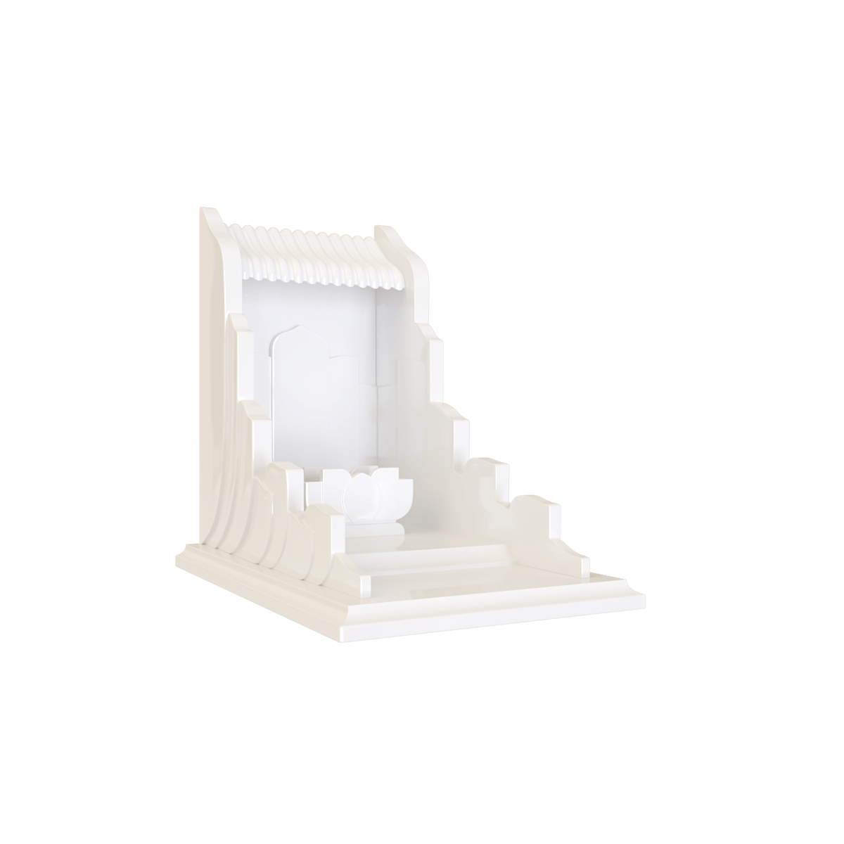 Bàn thờ thần tài vạn liên vạn liên trắng tuyết góc nghiêng