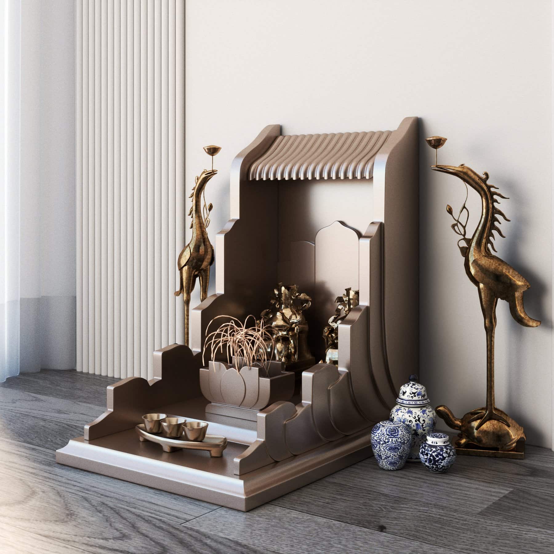 bàn thờ thần tài vạn hiện đại