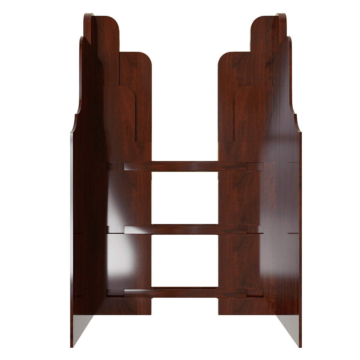 vách bàn thờ nghinh sơn nâu vang góc chính diện