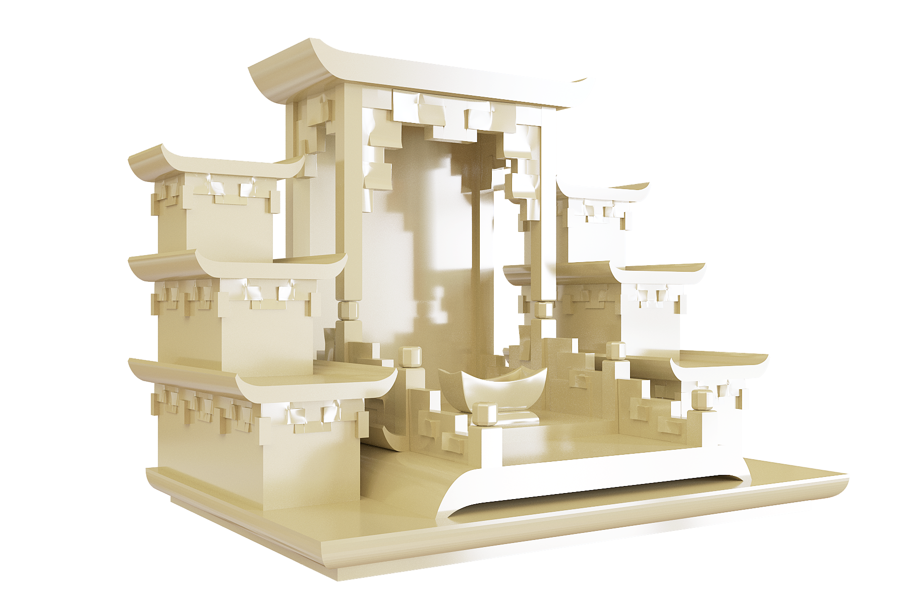 bàn thờ thần tài tam cấp Thiên An màu vàng kim bàn thờ thần tài tam cấp Thiên An màu vàng kim