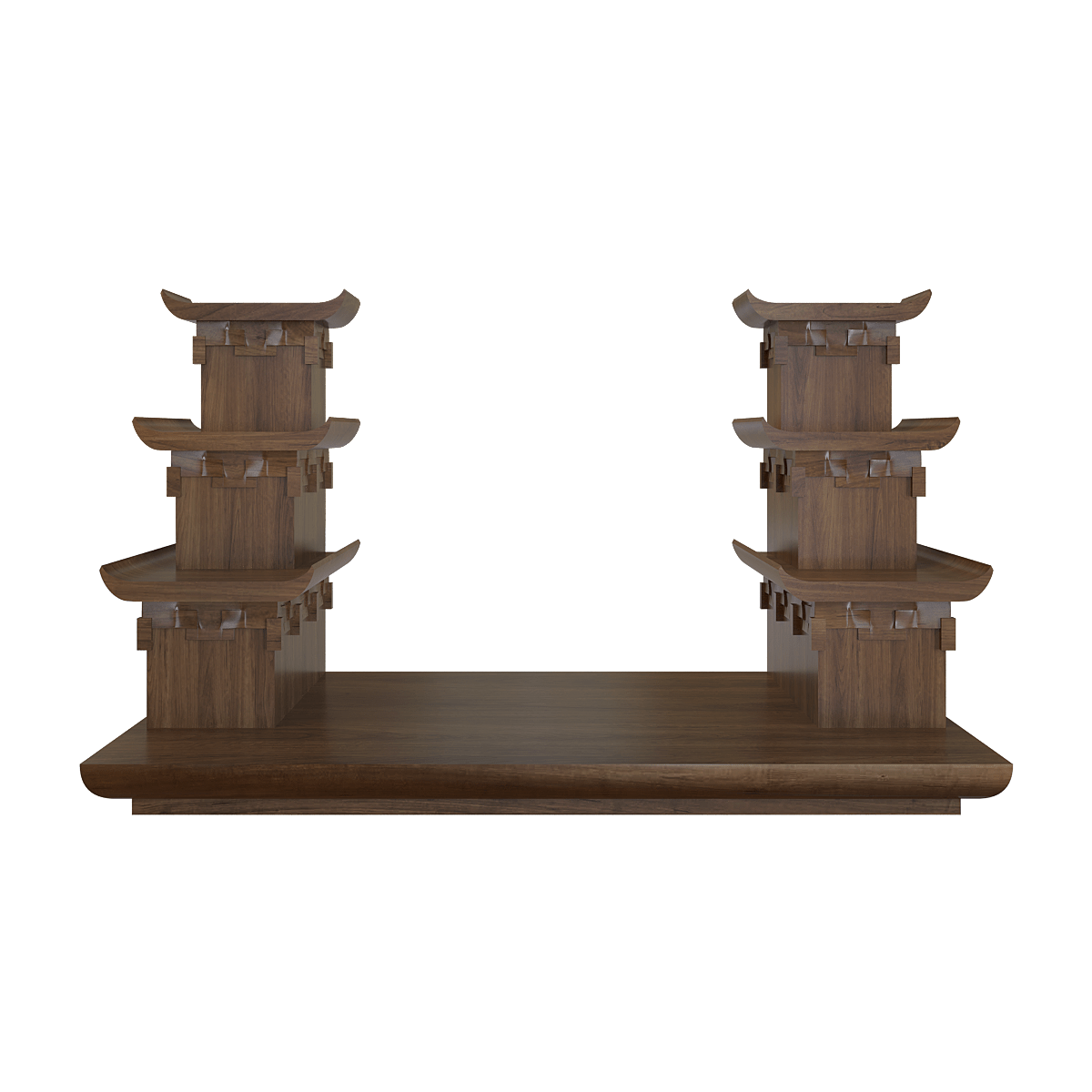 bac-tam-cap-thien-an-nau-bach-01 Bậc tam cấp Thiên An nâu bách góc chính diện