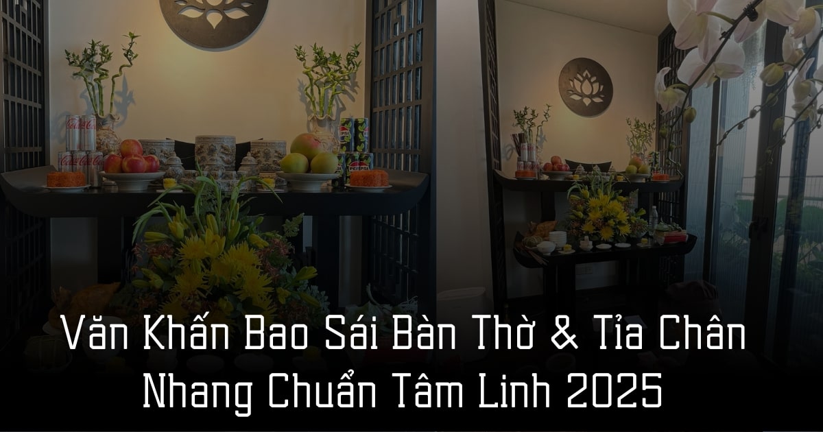 Văn khấn bao sái bàn thờ và tỉa chân nhang