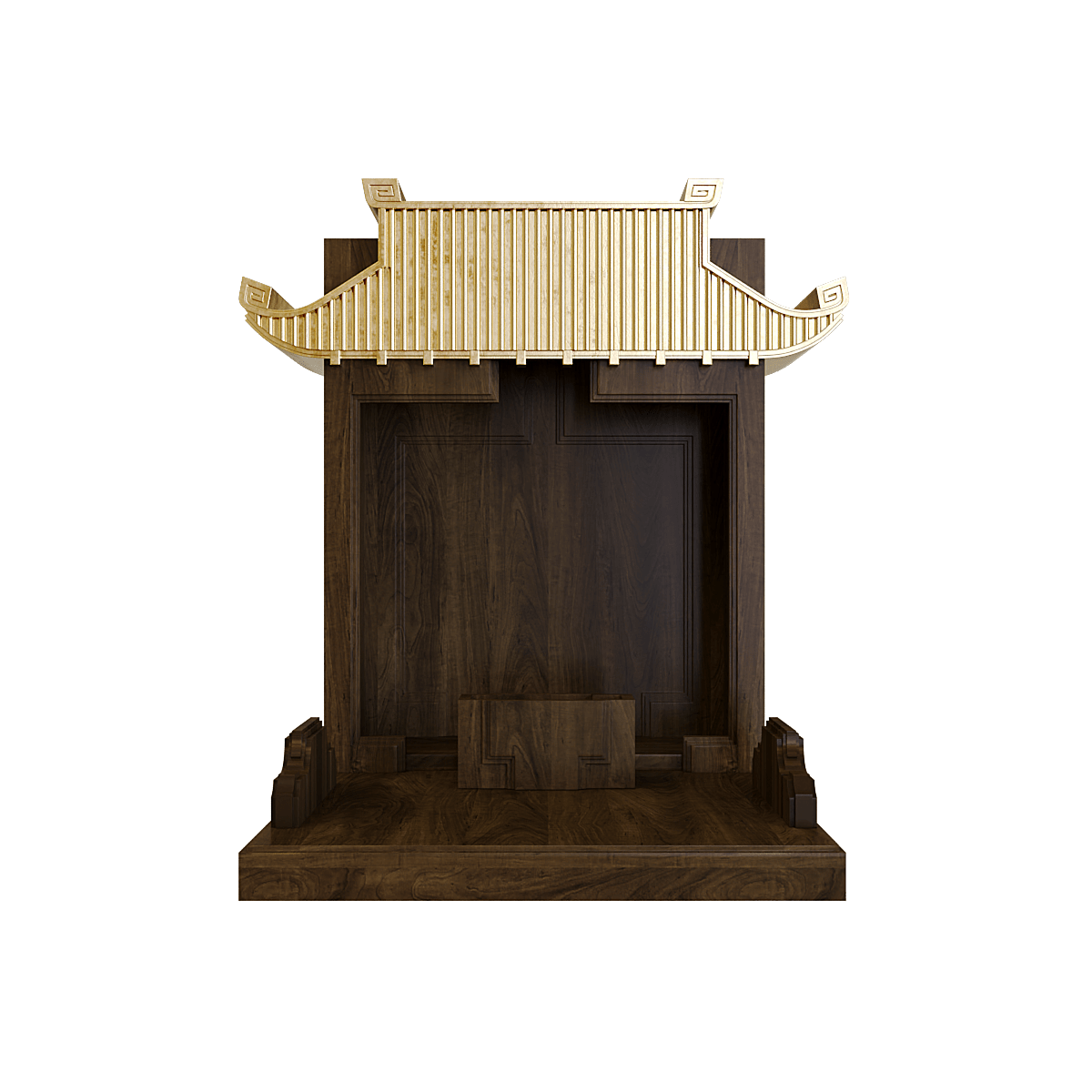 Bàn thờ mãn đường dát vàng nâu bách