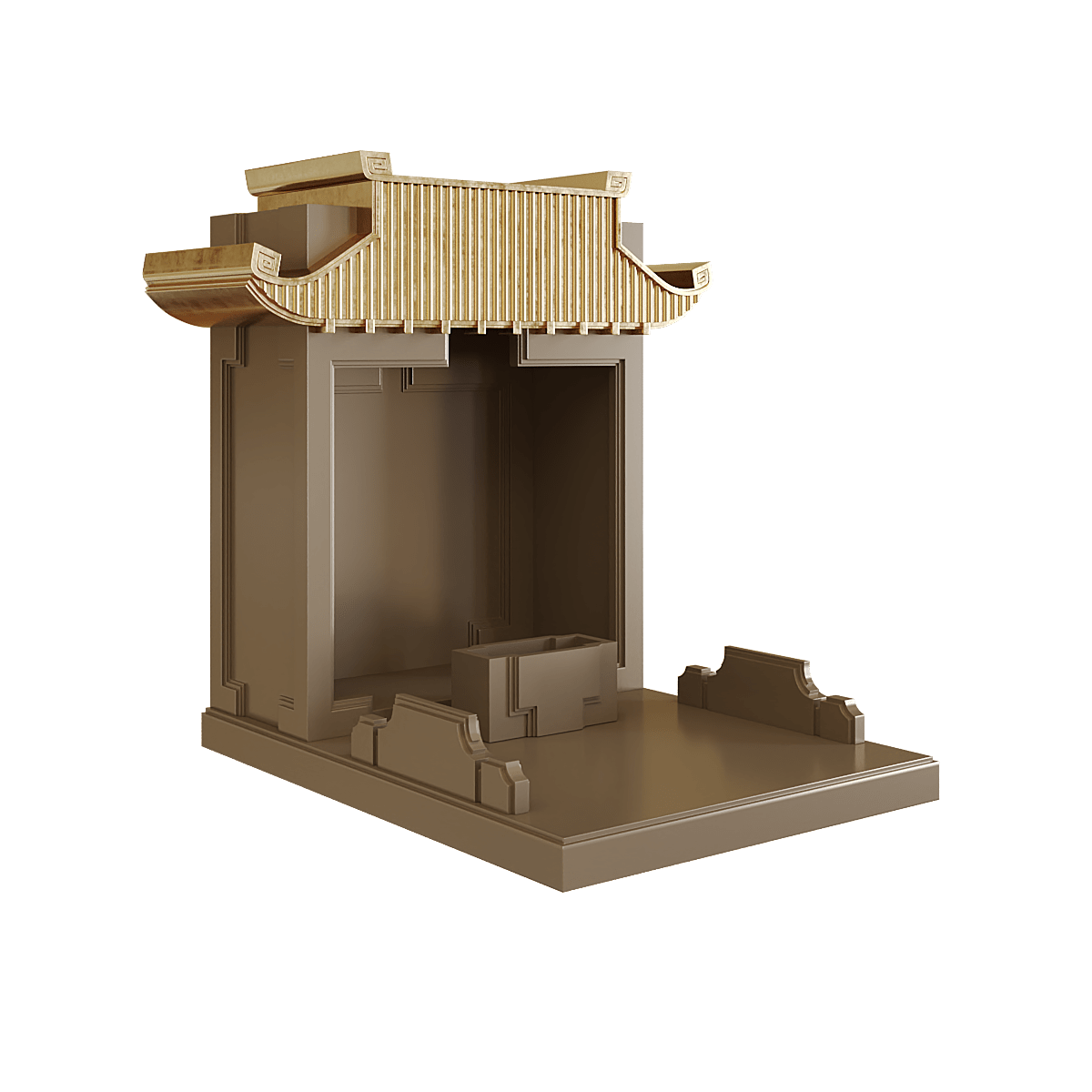 Bàn thờ mãn đường dát vàng nâu kim 1