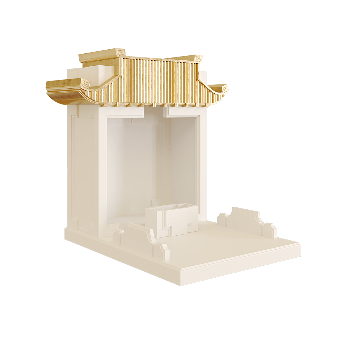 Bàn thờ mãn đường dát vàng trắng sứ 1