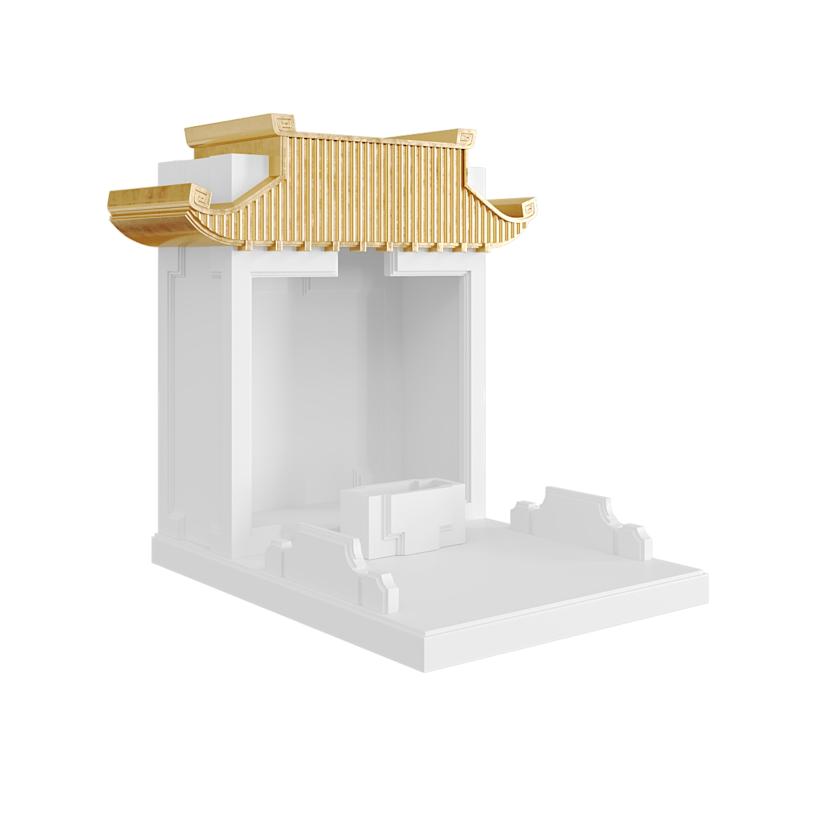 Bàn thờ mãn đường dát vàng trắng tuyết 1