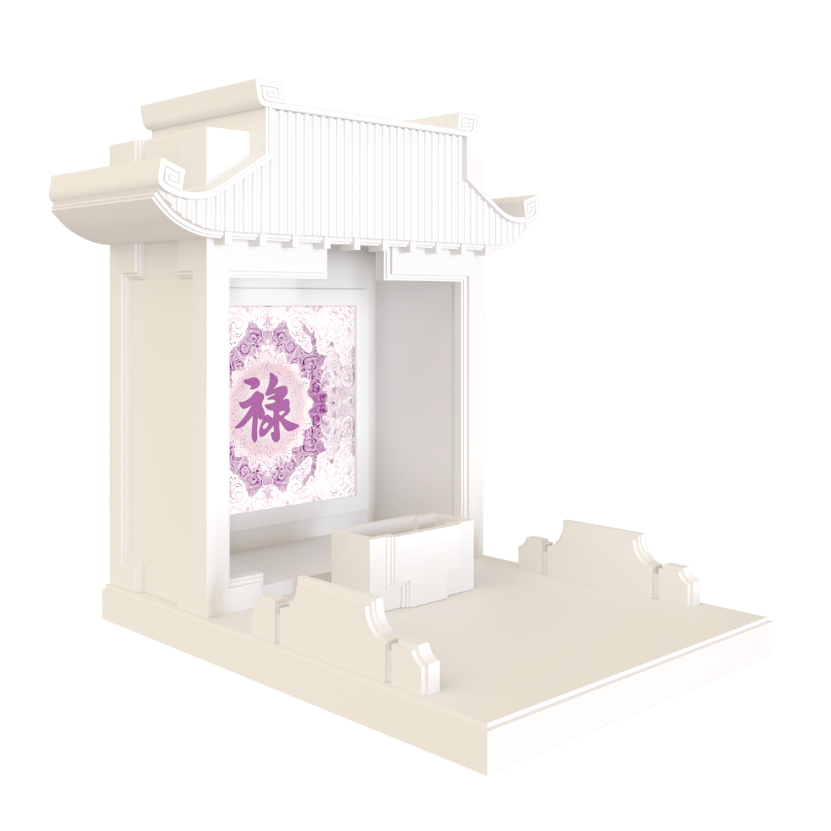 Bàn thờ mãn đường trúc chỉ trắng sứ 1