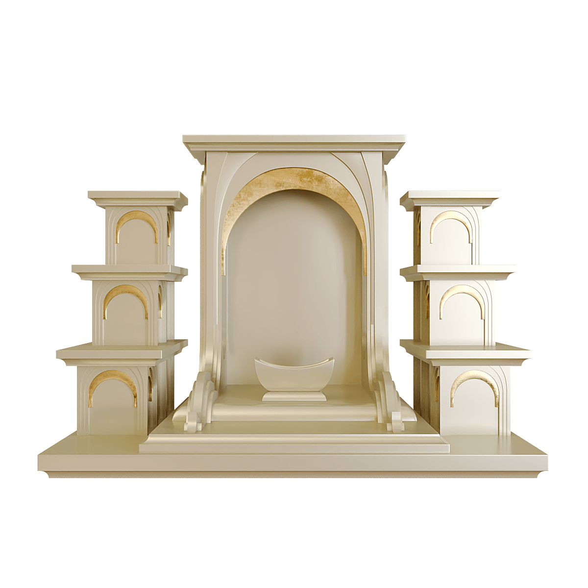 Bàn thờ tam cấp dát vàng Nhật Quang màu vàng kim