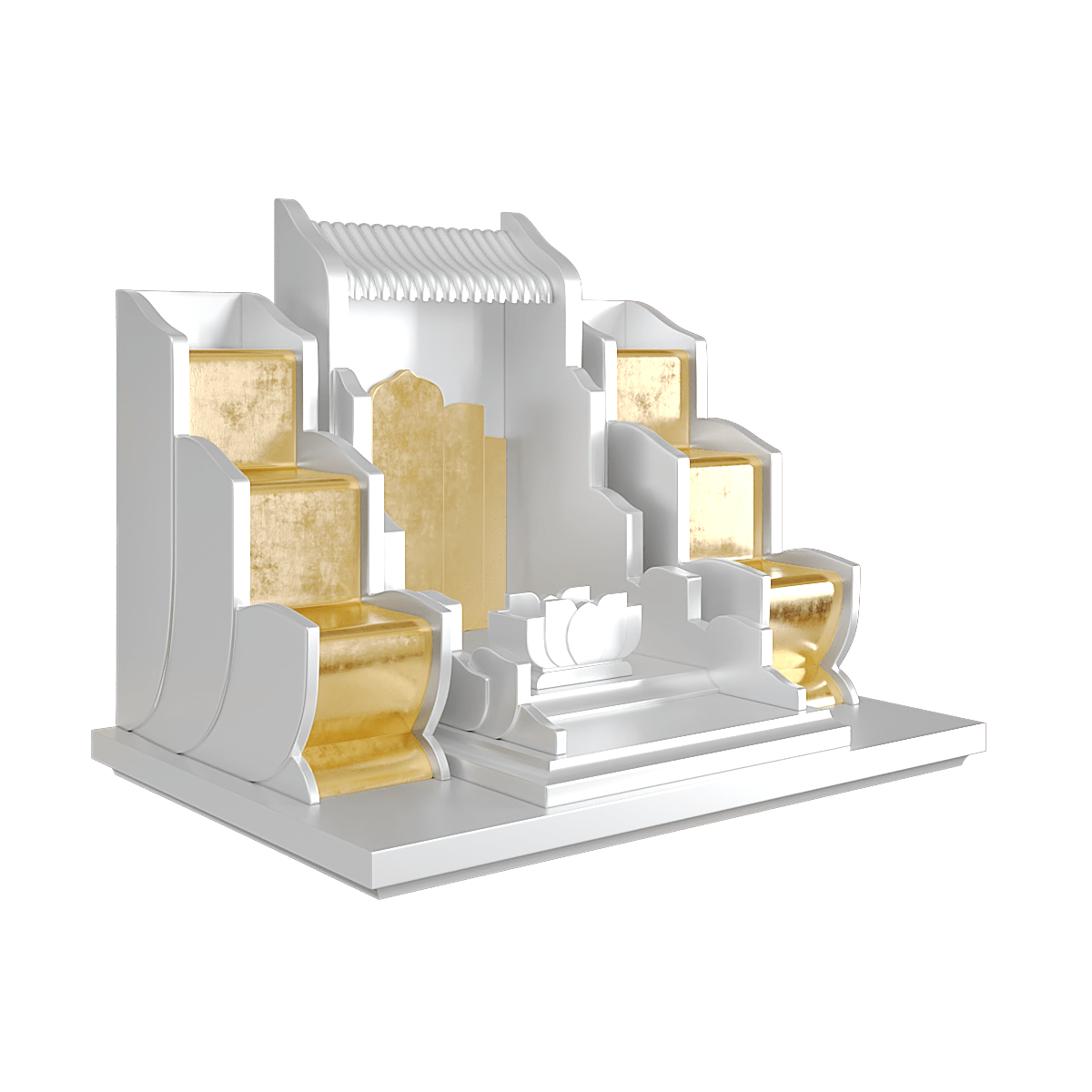 Bàn thờ tam cấp dát vàng Vạn Liên màu bạch kim 2