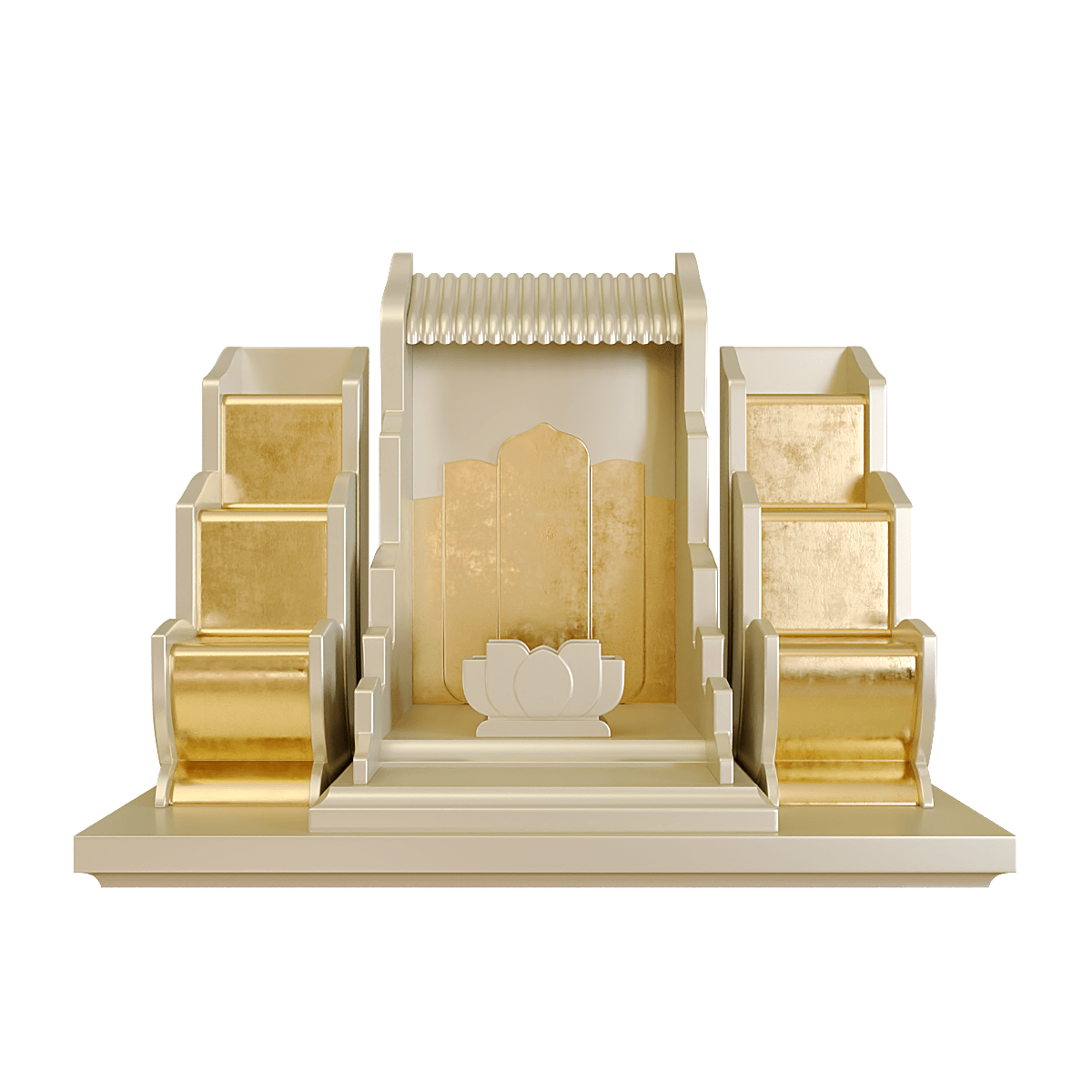Bàn thờ tam cấp dát vàng Vạn Liên màu vàng kim