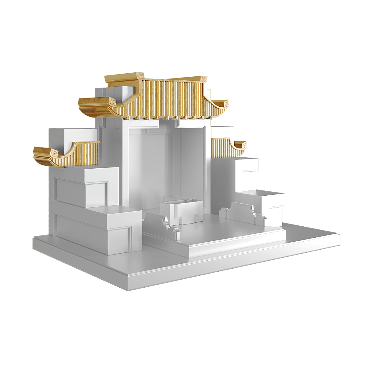 Bàn thờ tam cấp mãn đường dát vàng bạch kim 1