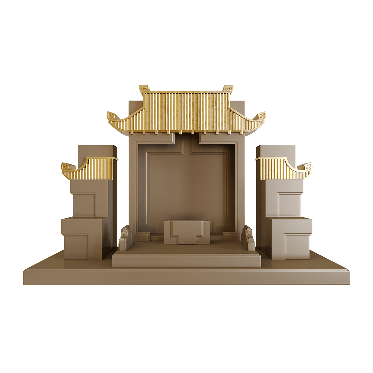 Bàn thờ tam cấp mãn đường dát vàng nâu kim