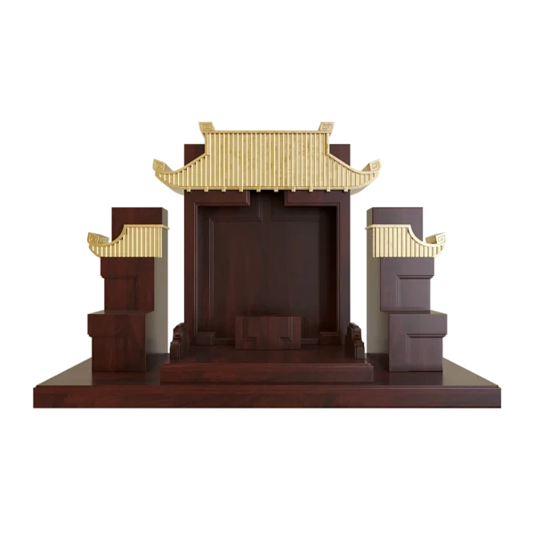 Bàn thờ tam cấp mãn đường dát vàng nâu vang