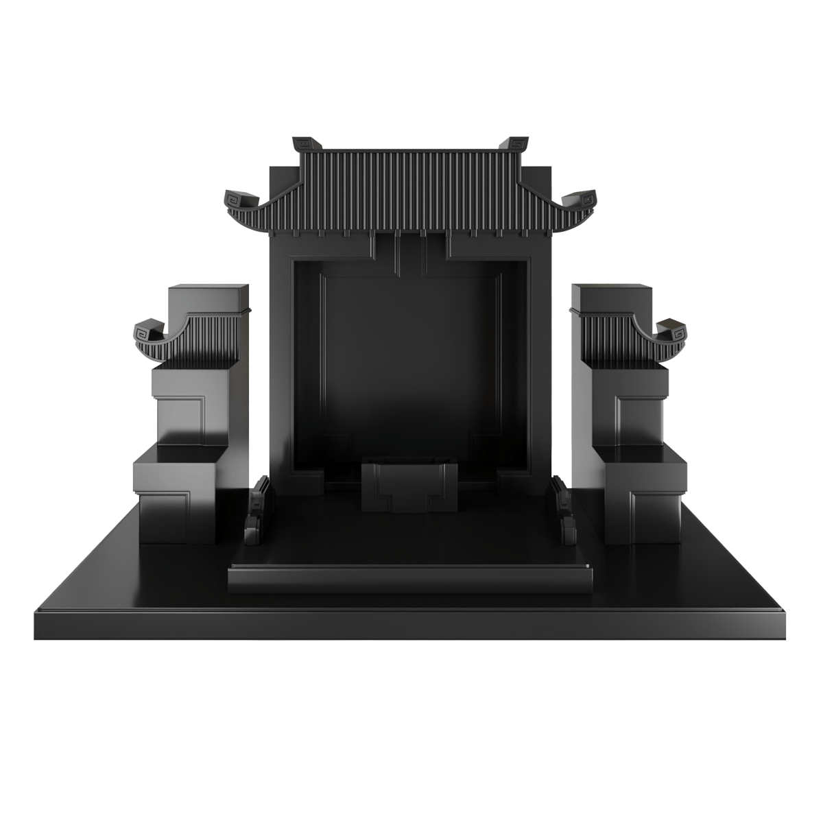 Bàn thờ tam cấp mãn đường đen huyền