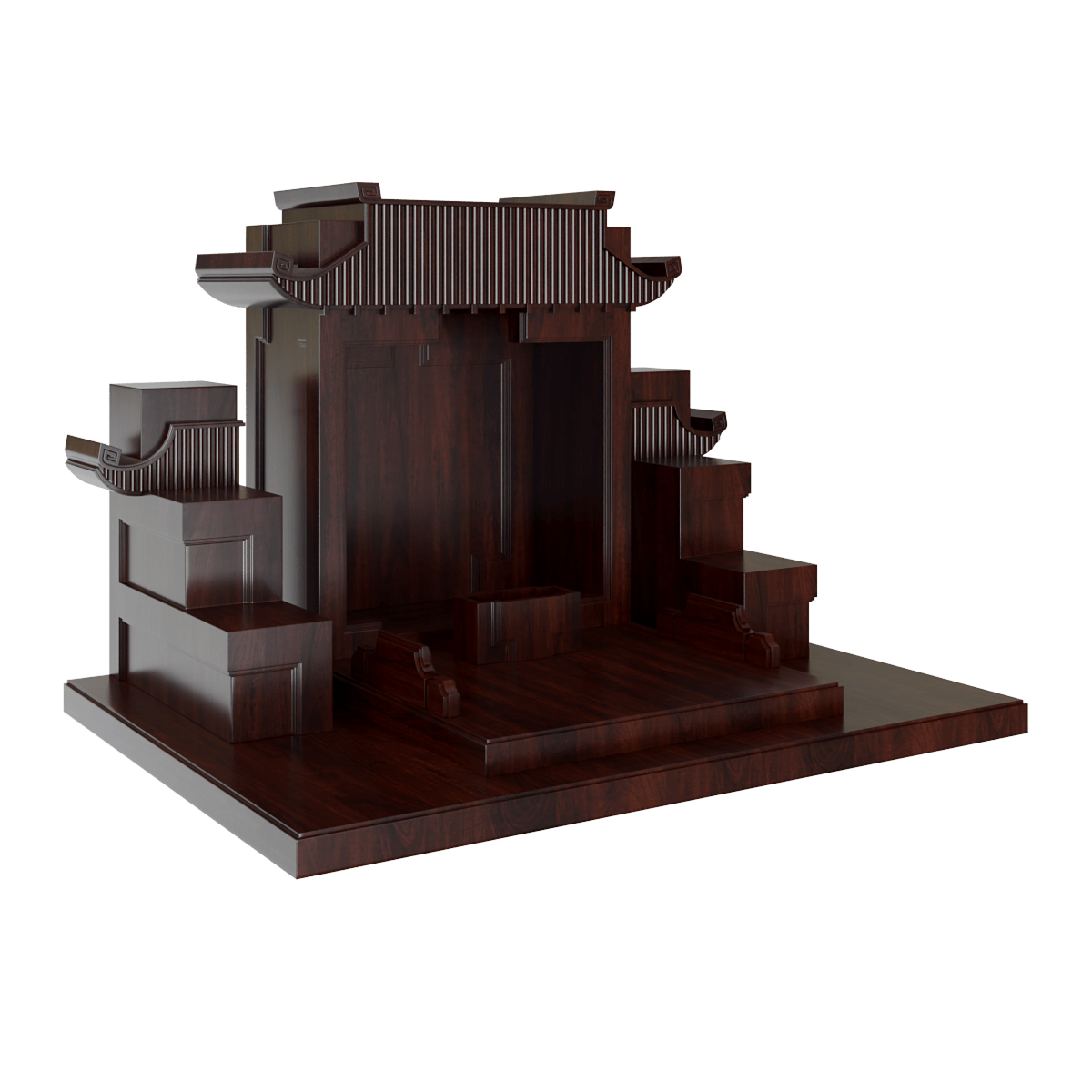 Bàn thờ tam cấp mãn đường nâu vang 1