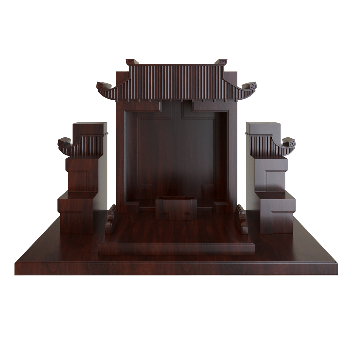 Bàn thờ tam cấp mãn đường nâu vang