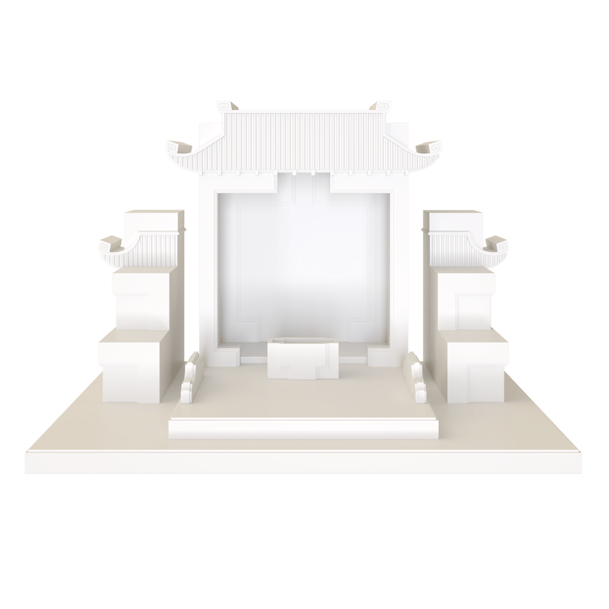 Bàn thờ tam cấp mãn đường trắng sứ