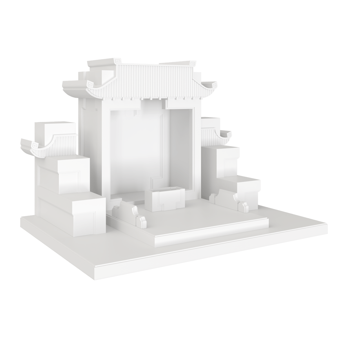 Bàn thờ tam cấp mãn đường trắng tuyết 1