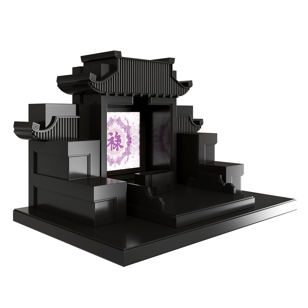 Bàn thờ tam cấp mãn đường trúc chỉ đen huyền 1