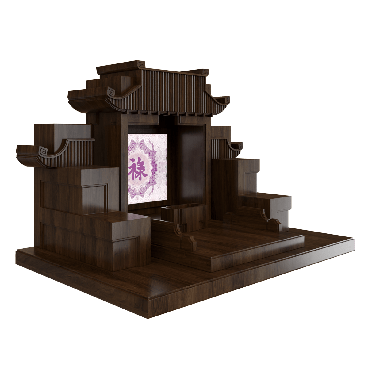 Bàn thờ tam cấp mãn đường trúc chỉ nâu bách 1