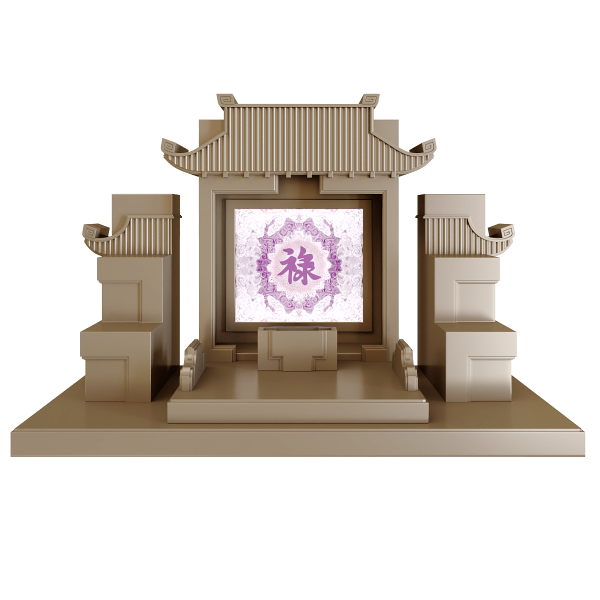 Bàn thờ tam cấp mãn đường trúc chỉ nâu kim