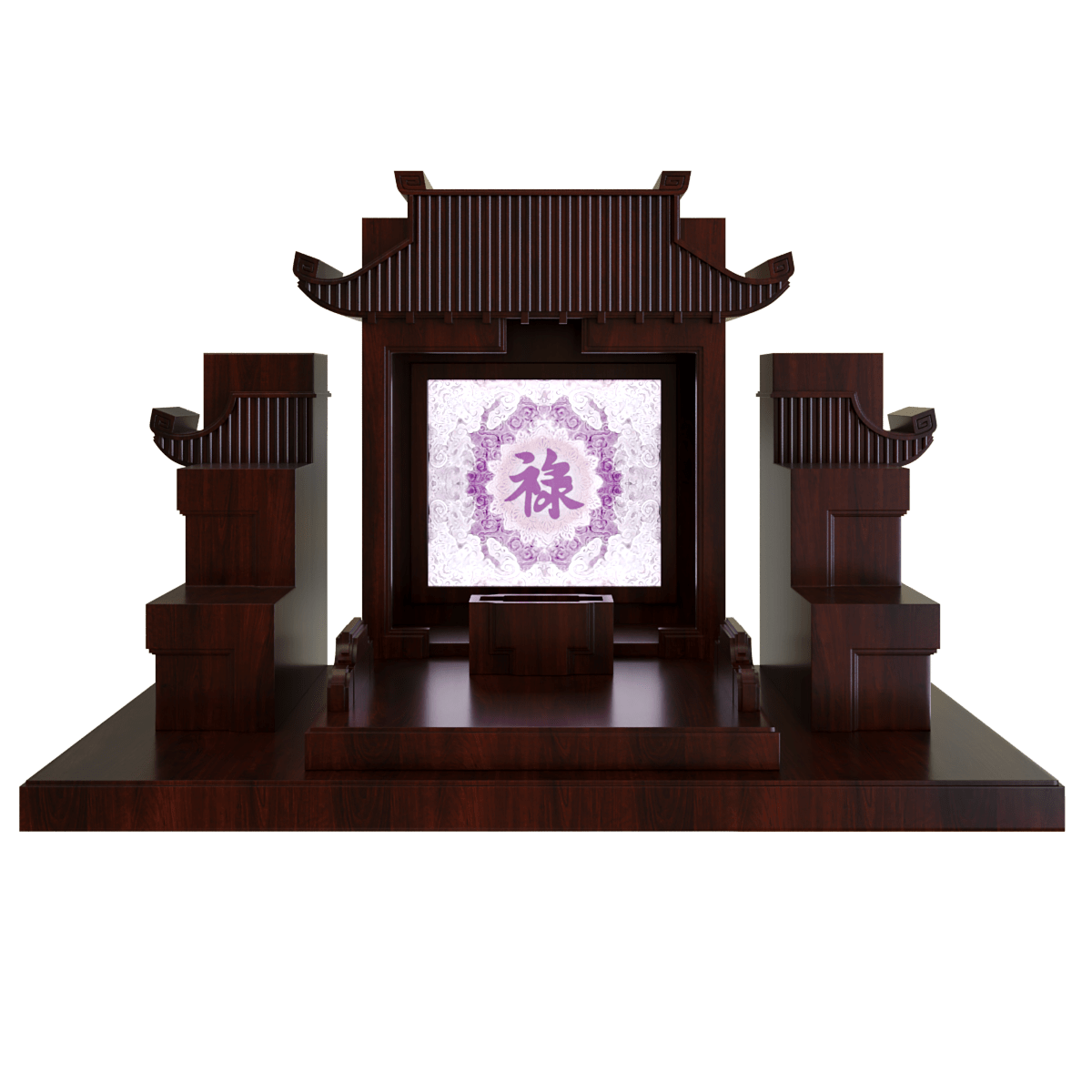 Bàn thờ tam cấp mãn đường trúc chỉ nâu vang