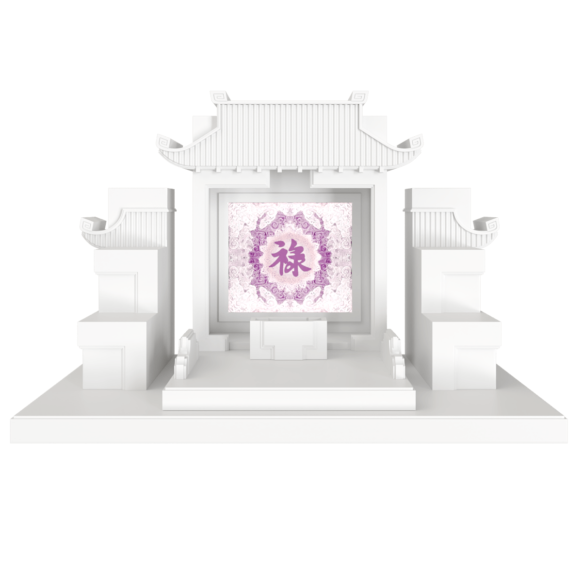 Bàn thờ tam cấp mãn đường trúc chỉ trắng tuyết