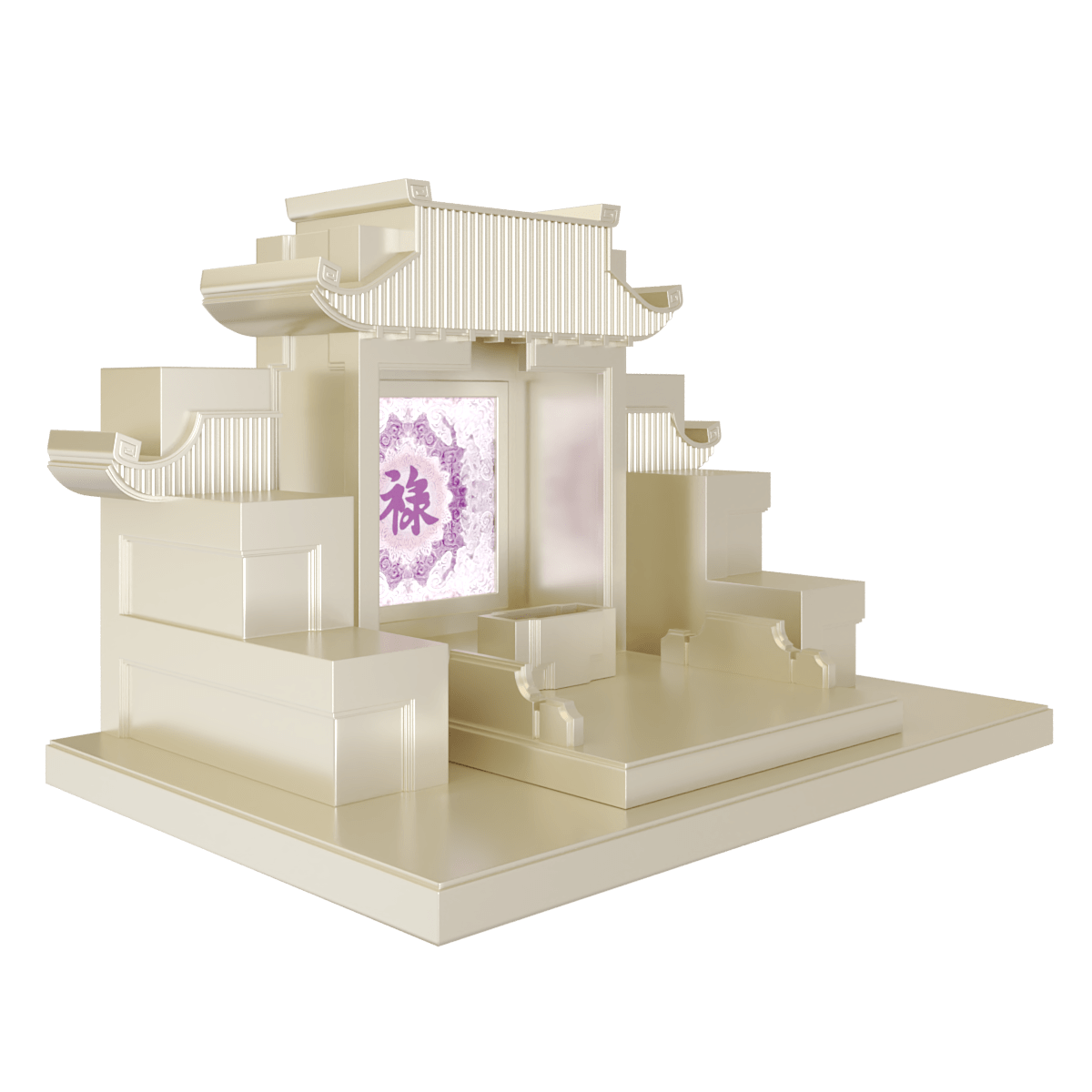 Bàn thờ tam cấp mãn đường trúc chỉ vàng kim 1