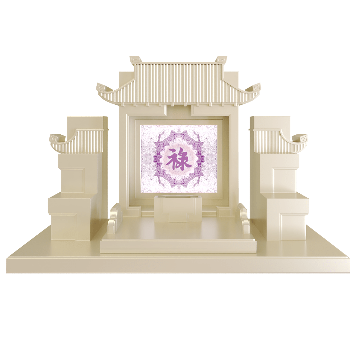 Bàn thờ tam cấp mãn đường trúc chỉ vàng kim