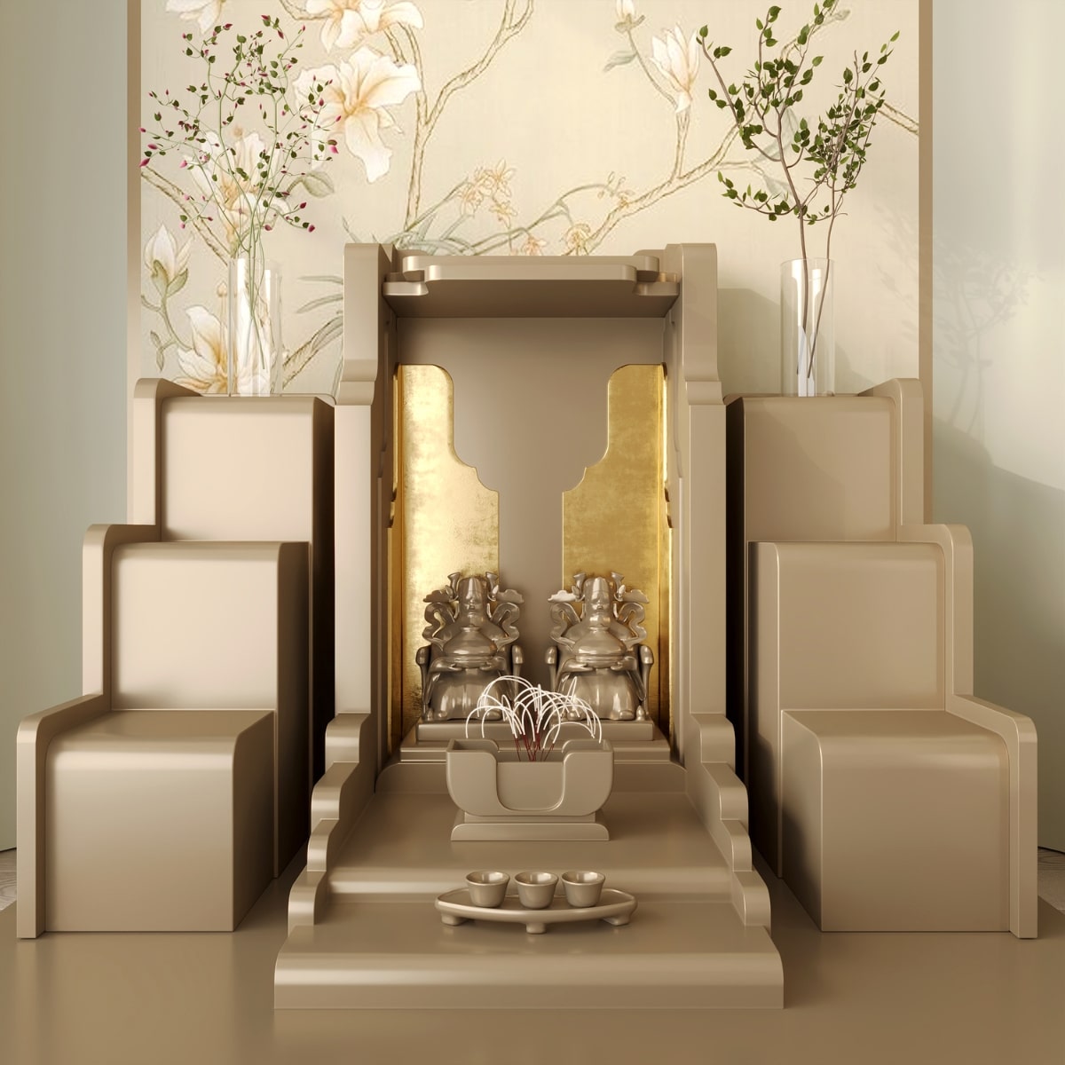 Bàn thờ tam cấp nghinh sơn khung cảnh 19