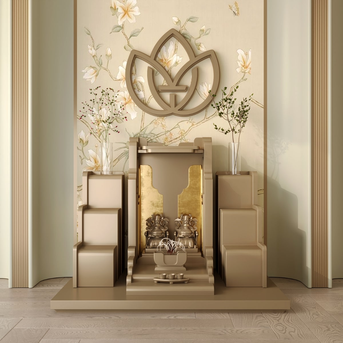 Bàn thờ tam cấp nghinh sơn khung cảnh 20