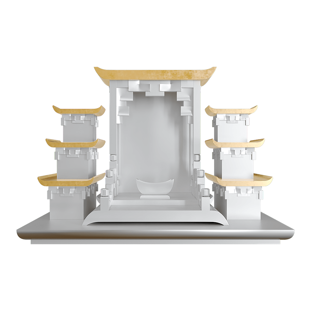 Bàn thờ tam cấp dát vàng Thiên An màu bạch kim