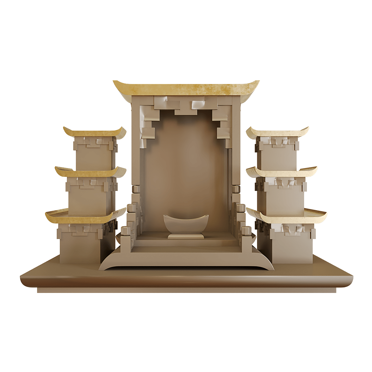 Bàn thờ tam cấp dát vàng Thiên An màu Thiên An