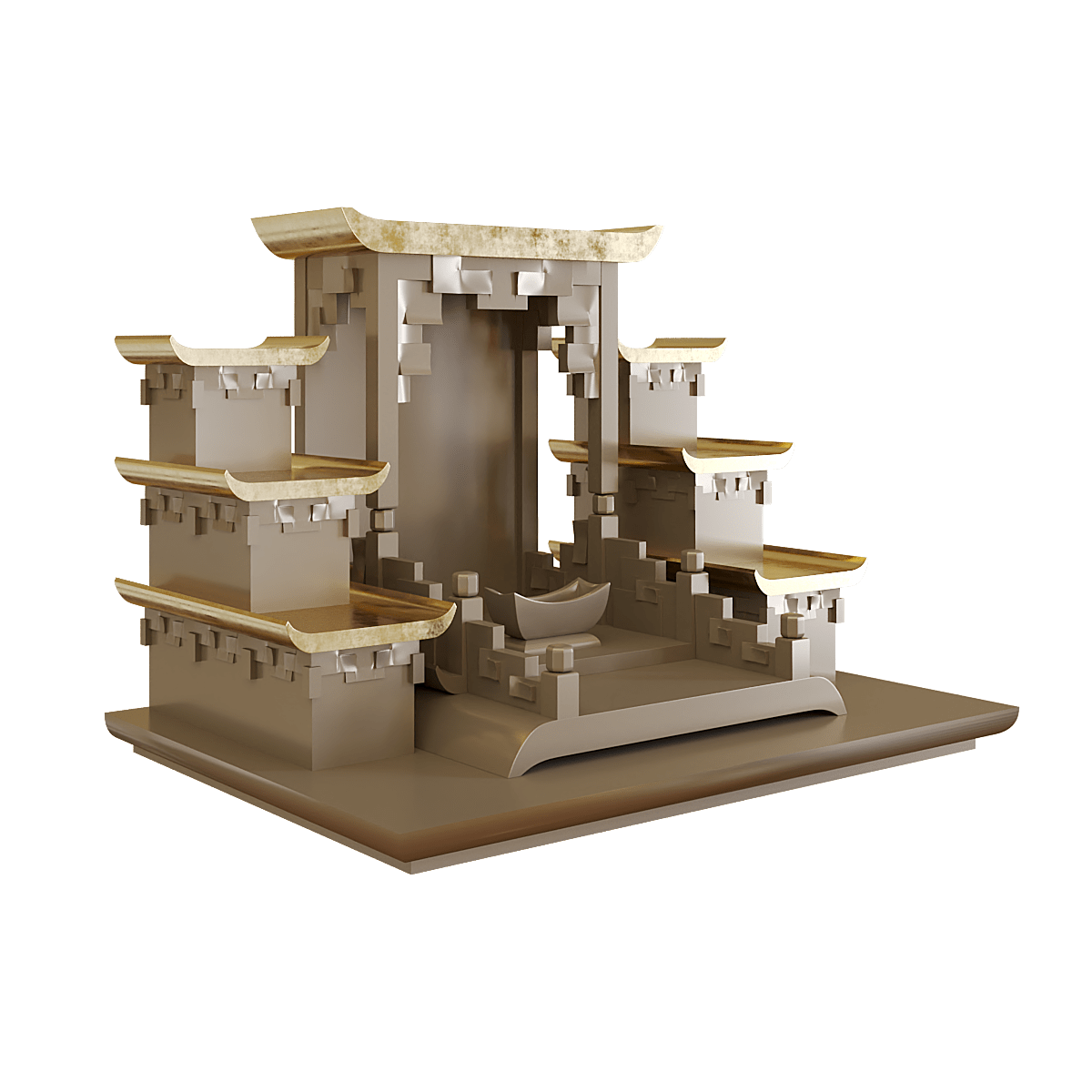 Bàn thờ tam cấp dát vàng Thiên An màu Thiên An 2